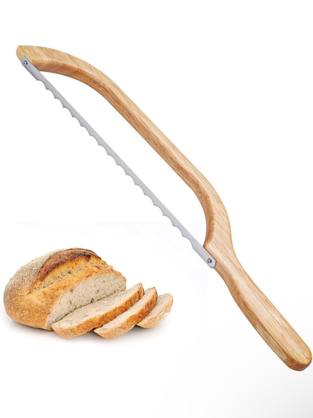 Sourdough Wood Handle Bread Slicer Saw - Natural Wood